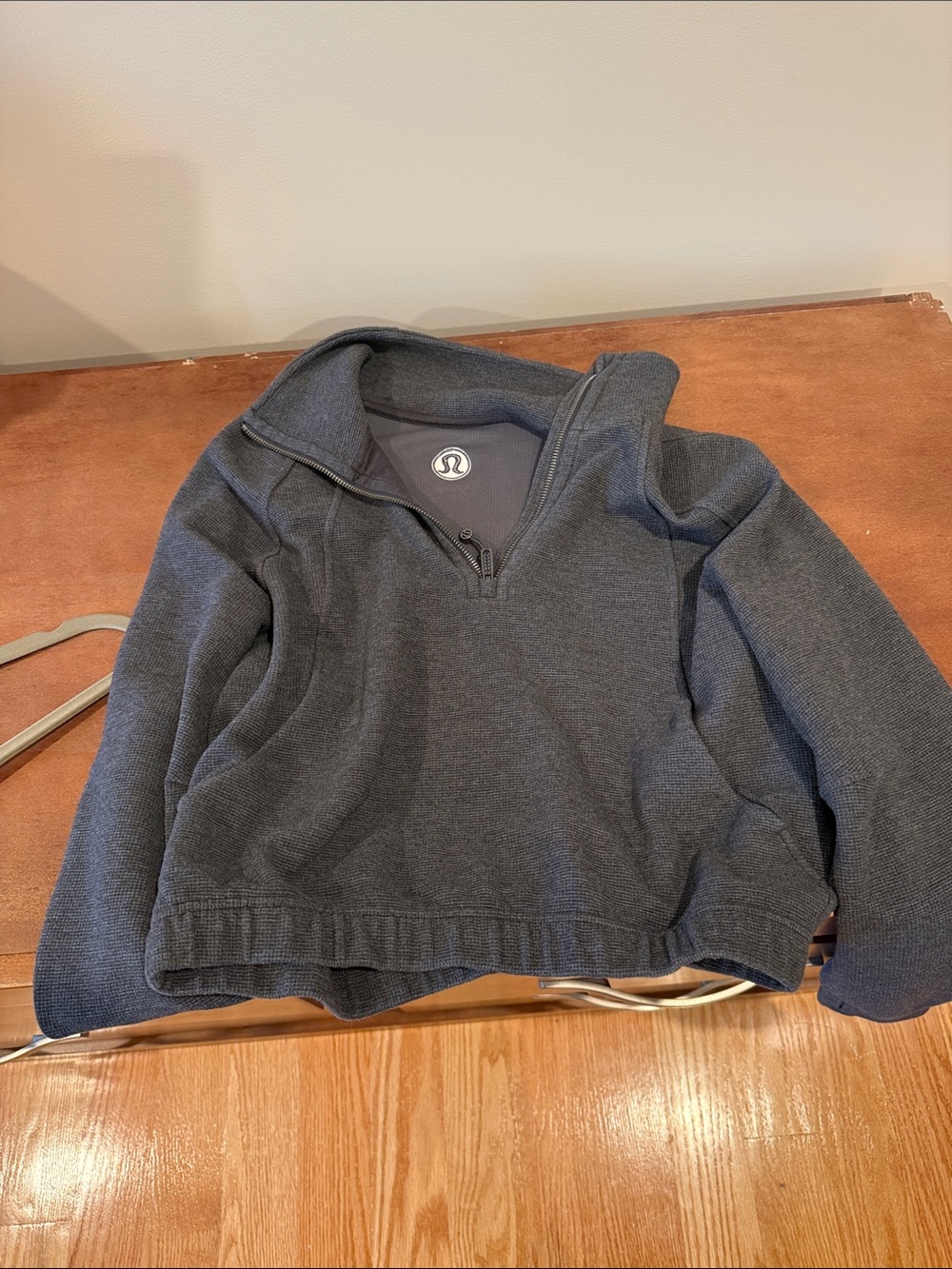 lululemon athletica scuba funnel neck Half-Zip waffle heathered graphite gray